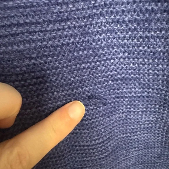 Habitat Navy Blue Cowl Neck Sweater Oversized Lagenlook Hippie Cotton Medium - Picture 5 of 8